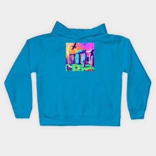 All the Animals Came to this Colorful Stonehenge Kids Hoodie